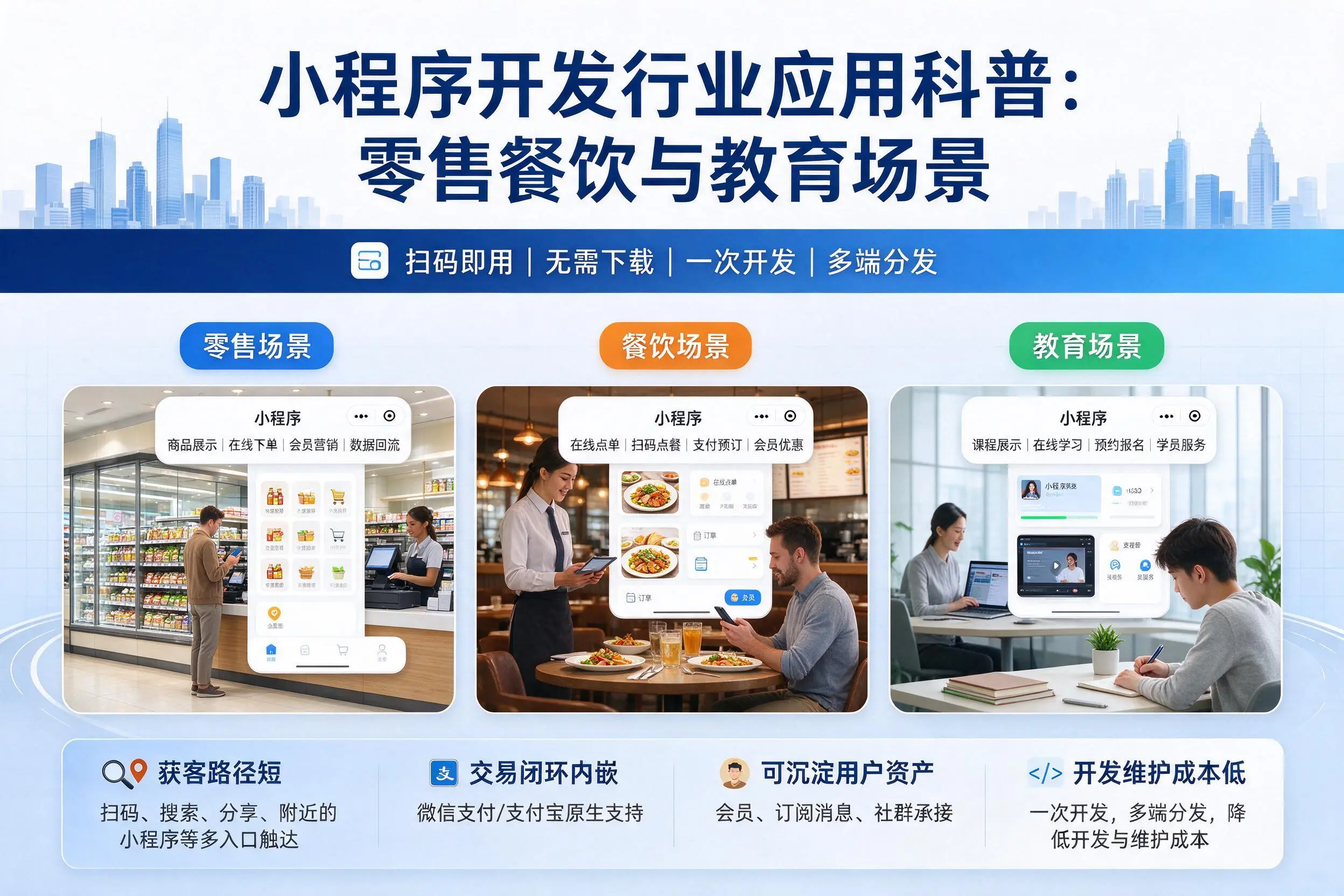 马鞍山小程序开发行业应用科普：零售餐饮与教育场景