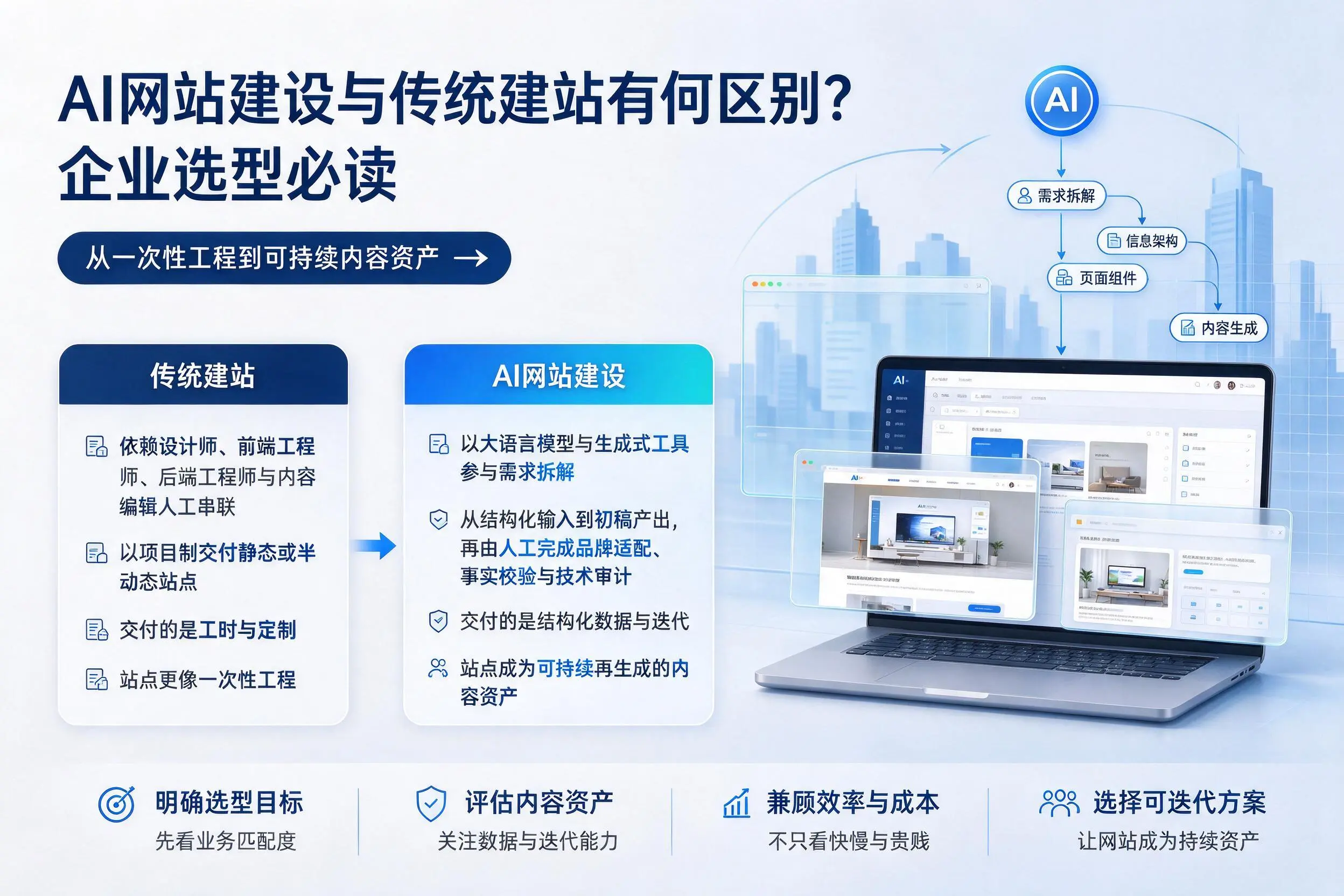 AI网站建设与传统建站有何区别？马鞍山企业选型必读