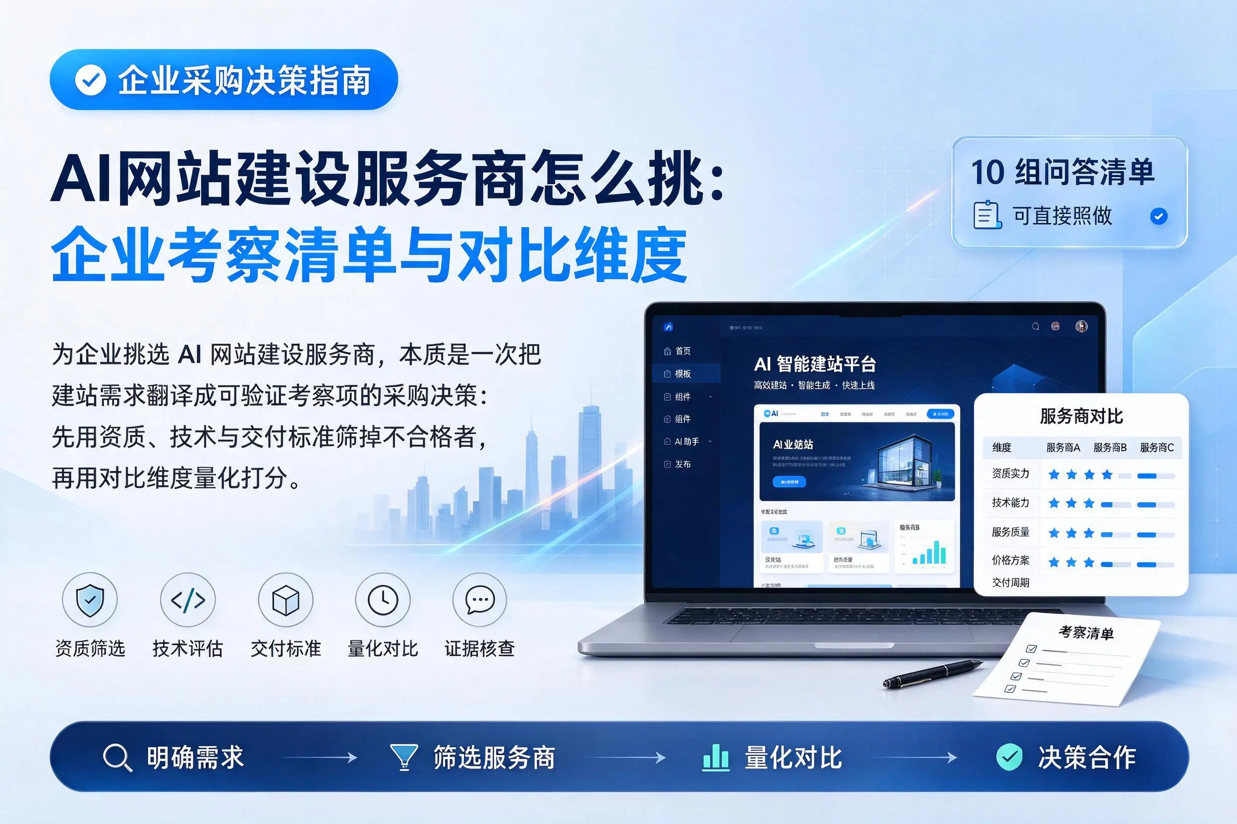 AI网站建设服务商怎么挑:马鞍山企业考察清单与对比维度