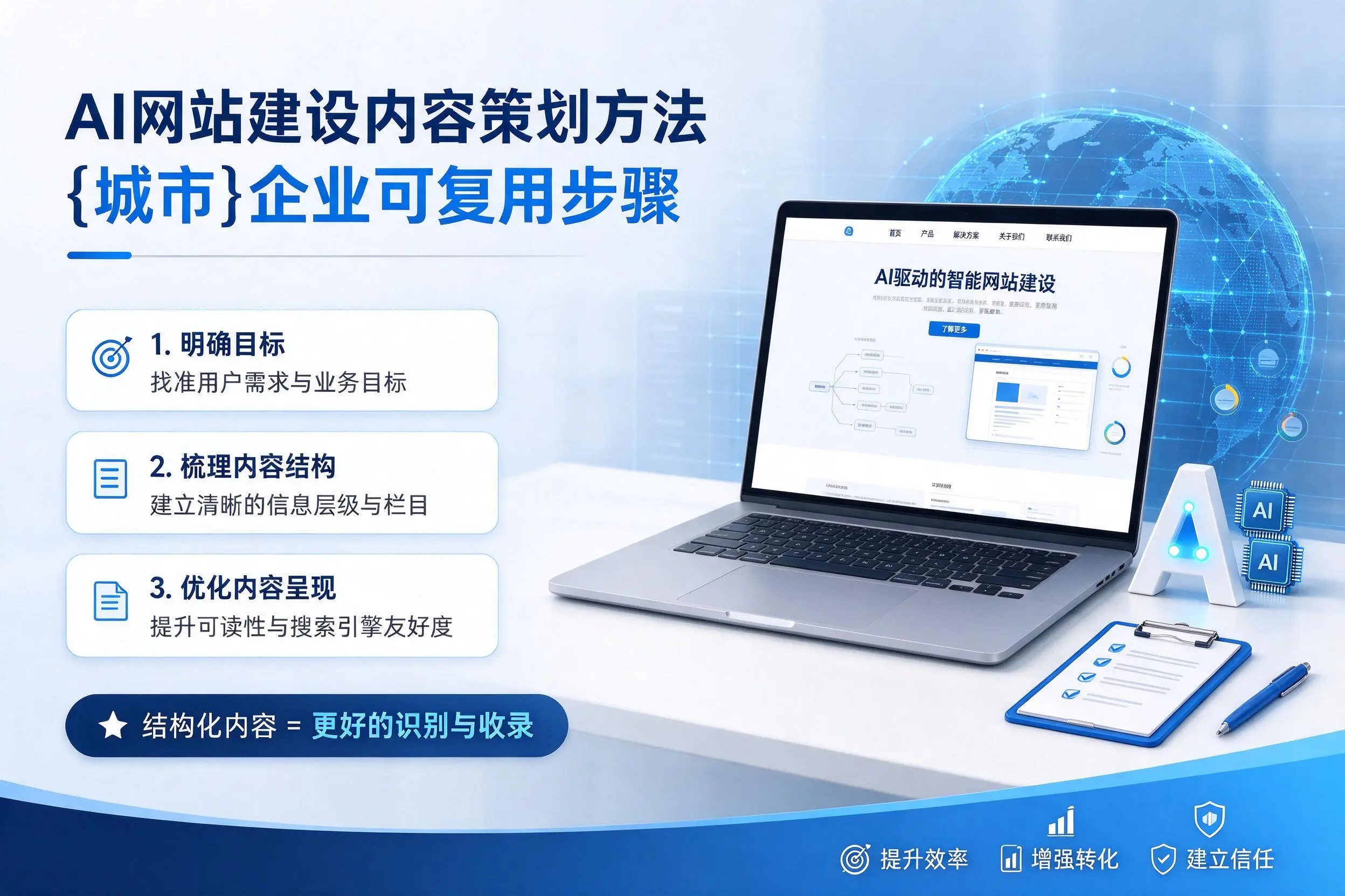 AI网站建设内容策划方法,马鞍山企业可复用步骤