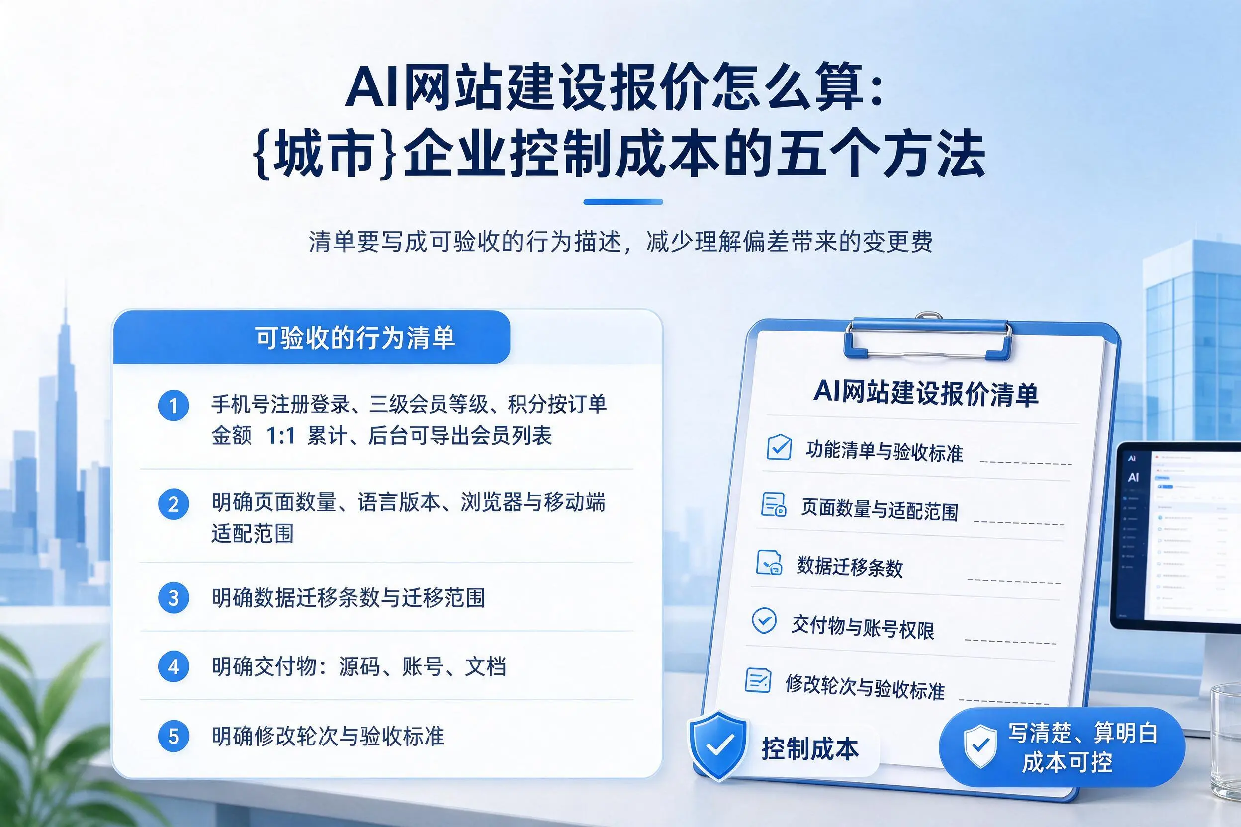 AI网站建设报价怎么算:马鞍山企业控制成本的五个方法
